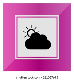 Icon of sun covered with cloud