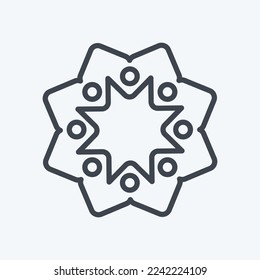 Icon Sun Flower. related to Flora symbol. line style. simple illustration. plant. Oak. leaf. rose