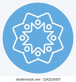Icon Sun Flower. related to Flora symbol. blue eyes style. simple illustration. plant. Oak. leaf. rose