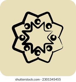 Icon Sun Flower. related to Flora symbol. hand drawn style. simple illustration. plant. Oak. leaf. rose