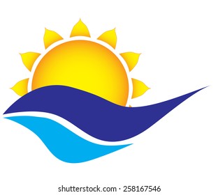 Icon sun logo vector illustration