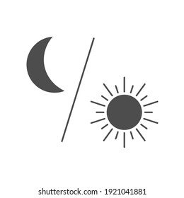 Icon Of The Sun And Moon. Vector Illustration For Thematic Design. Flat Style