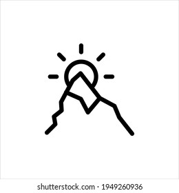 Icon of sun, and mountain. Sunrise Icon. Sunrise icon. Trendy flat vector Sunrise icon on white background from nature collection
