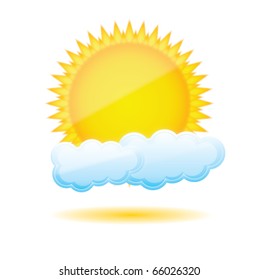 Icon of the sun on a isolated background,vector