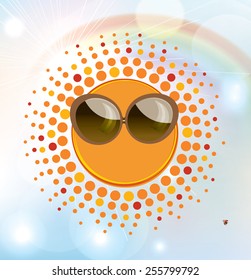 Icon of the sun with place of your own text