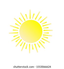 icon of the sun with rays on a white background. Summer vector illustration
