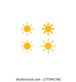 icon sun set with various shapes
