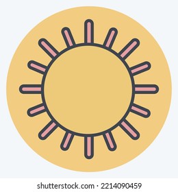 Icon Sun. suitable for Summer symbol. color mate style. simple design editable. design template vector. simple illustration
