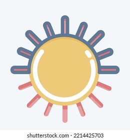 Icon Sun. suitable for Summer symbol. doodle style. simple design editable. design template vector. simple illustration