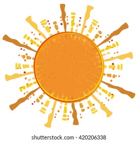Icon of the sun. Summer item.

