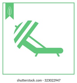 Icon of sunbed with beach umbrella