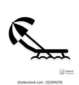Icon of sunbed with beach umbrella