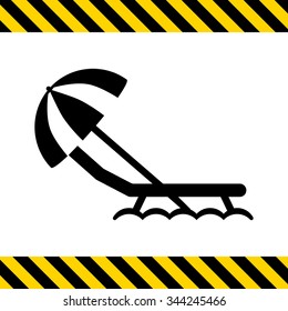 Icon of sunbed with beach umbrella