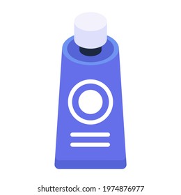 Icon of sunblock in isometric design, editable vector 