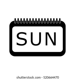 Icon sunday. Icon day of the week isolated on spiral block