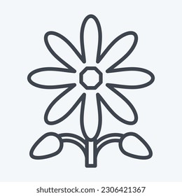 Icon Sunflower. related to American Indigenous symbol. line style. simple design editable