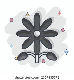 Icon Sunflower. related to American Indigenous symbol. comic style. simple design editable