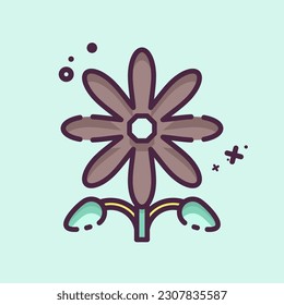Icon Sunflower. related to American Indigenous symbol. MBE style. simple design editable