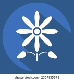 Icon Sunflower. related to American Indigenous symbol. long shadow style. simple design editable