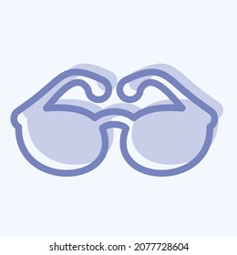 Icon Sunglass - Two Tone Style,Simple illustration,Editable stroke,Design template vector, Good for prints, posters, advertisements, announcements, info graphics, etc.