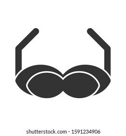 Icon sunglasses in glyph style. vector illustration and editable stroke. Isolated on white background.