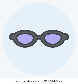 Icon Sunglasses. suitable for men accessories symbol. color mate style. simple design editable. design template vector. simple symbol illustration