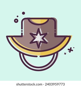 Icon Sunhat. related to Hat symbol. MBE style. simple design editable. simple illustration