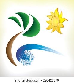 Icon of sunny beach