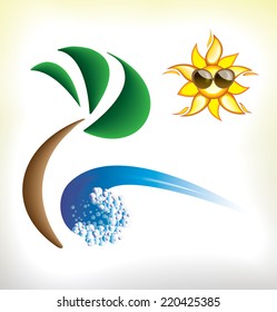 Icon of sunny beach