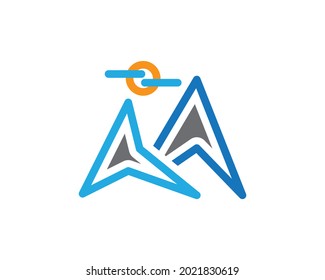 Icon sunrise symbol mountain nature climb