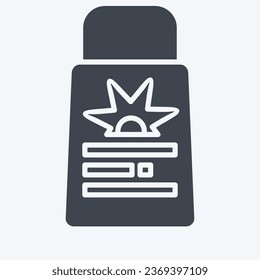 Icon Sunscreen. related to Baseball symbol. glyph style. simple design editable. simple illustration