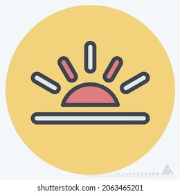 Icon Sunset - Color Mate Style - Simple illustration, Editable stroke, Design template vector, Good for prints, posters, advertisements, announcements, info graphics, etc.