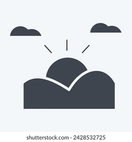 Icon Sunset. related to Kenya symbol. glyph style. simple design editable. simple illustration