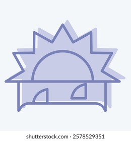 Icon Sunset. related to Summer symbol. two tone style. design editable