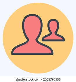 Icon Supervisor Account - Color Mate Style - Simple illustration,Editable stroke,Design template vector, Good for prints, posters, advertisements, announcements, info graphics, etc.