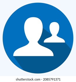 Icon Supervisor Account - Long Shadow Style - Simple illustration,Editable stroke,Design template vector, Good for prints, posters, advertisements, announcements, info graphics, etc.