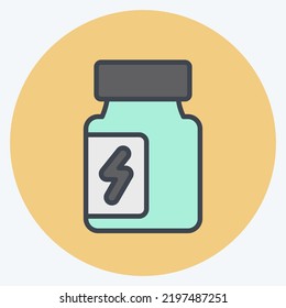 Icon Supplements. suitable for Healthy symbol. color mate style. simple design editable. design template vector. simple illustration
