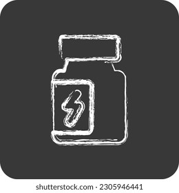 Icon Supplements. suitable for Healthy symbol. chalk Style. simple design editable. design template vector
