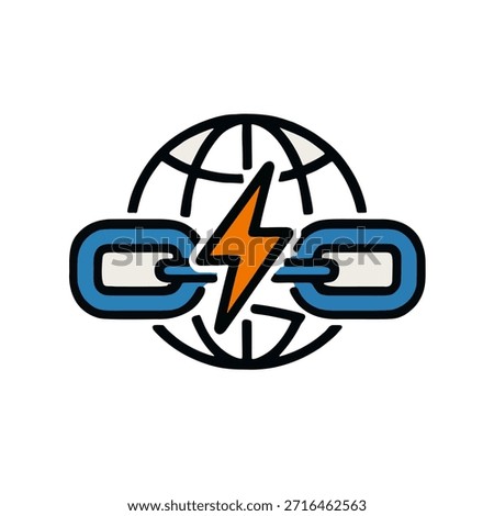 Icon for supply chain resilience or disruption
