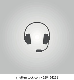 Icon support in the form of headphones with a microphone.