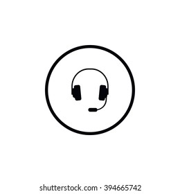 Icon support in the form of headphones with a microphone.