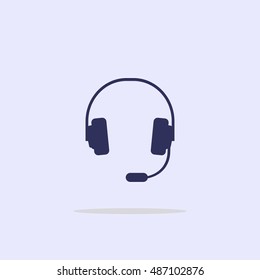 Icon support in the form of headphones with a microphone.