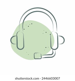 Asistencia de icono. relacionado con el símbolo de Trabajo remoto. Estilo de mancha de color. ilustración de diseño simple