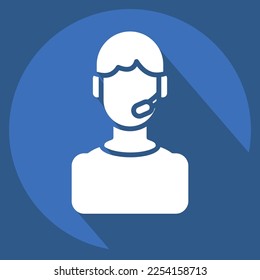 Icon Support. related to Volunteering symbol. long shadow style. Help and support. friendship