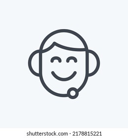 Icon Support. suitable for Feedback symbol. Line Style. simple design editable. design template vector. simple symbol illustration