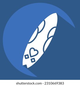 Icon Surf Board. related to Hawaii symbol. long shadow style. simple design editable. vector