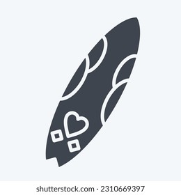 Icon Surf Board. related to Hawaii symbol. glyph style. simple design editable. vector