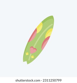 Icon Surf Board. related to Hawaii symbol. flat style. simple design editable. vector