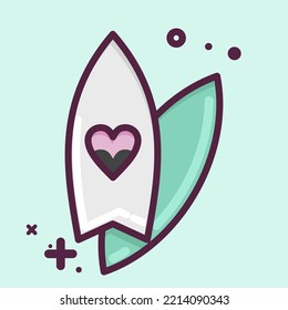 Icon Surf. suitable for Summer symbol. MBE style. simple design editable. design template vector. simple illustration