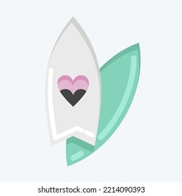 Icon Surf. suitable for Summer symbol. flat style. simple design editable. design template vector. simple illustration